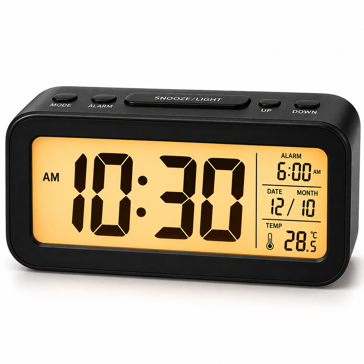 Digital alarm clock for study desk